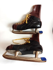 Bauer Schlittschuhe Vintage Canada Echtleder Größe 10 Sammlerstück gute Qualität