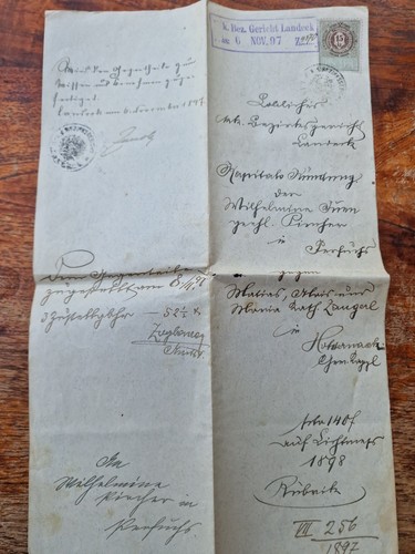 Antiker brief urkunde 1897 - urkunde,