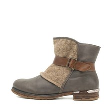 Rieker Damen 50421 Stiefeletten Grau Braun Leder Reißverschluss Komfort EU 39