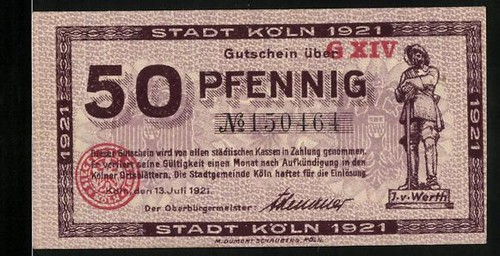 Notgeld köln 1921 50 - köln,