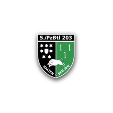 Aufkleber/Sticker 5 PzBtl 203