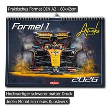Formel 1 Kalender 2026 | DINA2 | Wandkalender Formel1 | 60x42cm RIESIG