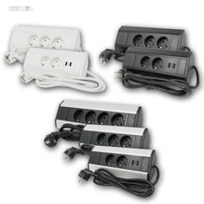 Steckdosenblock schwarz/silber