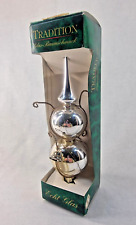 Christbaumspitze Baumspitze alt vintage Draht Kugel silberfarben Weihnschtsdeko