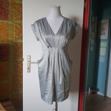 Silbergrau Satin Partykleid