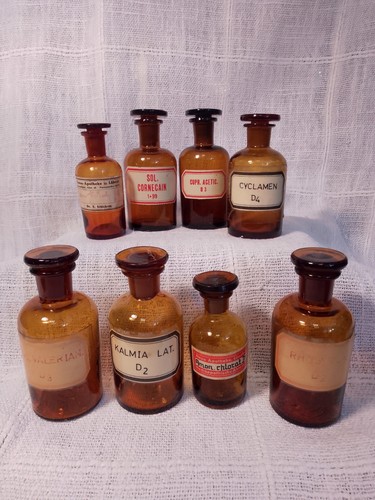 Antike apothekerflaschen - 8x,