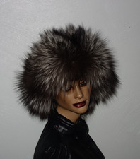 Luxus Silberfuchs Pelz Mütze