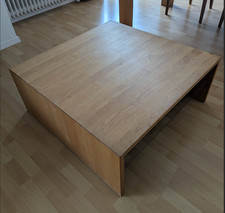 Couchtisch Erle massiv geölt zu verkaufen, 90x90 cm, 36 cm hoch, Glaseinlage