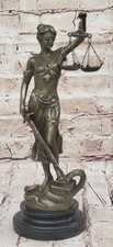 Bronze Blinde Justitia Waage Rechtsanwalt Anwalt Büro Statue Skulptur