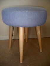 Hocker-Schemel Polsterstoff Buchenholzfüße - Hellgrau  Gutmann Factory