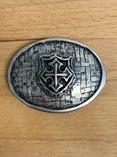 Gürtelschnalle Wappen mit Kreuz - Buckle für Wechselgürtel mit 4 cm Breite