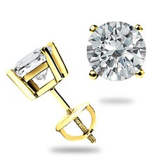 2 Carat Moissanite Studs Solid