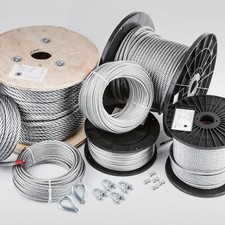 Stahlseil verzinkt 1mm 2mm 3mm 4mm 5mm 6mm 8mm 10mm Drahtseil 5m bis 200m EN DIN