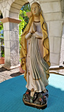 Vintage Madonna mit Rosenkranz - Gipsfigur ca. 1920 - 52 cm - Massive Ausführung