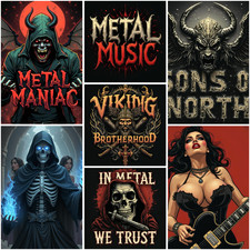 Metal Vinyl Aufkleber Heavy