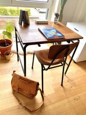 Original Schulmöbel Schreibtisch Unitisch Tisch Stuhl Holz Metall Oldschool