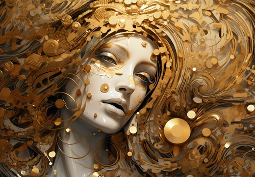 Abstrakt gold frau - gold,