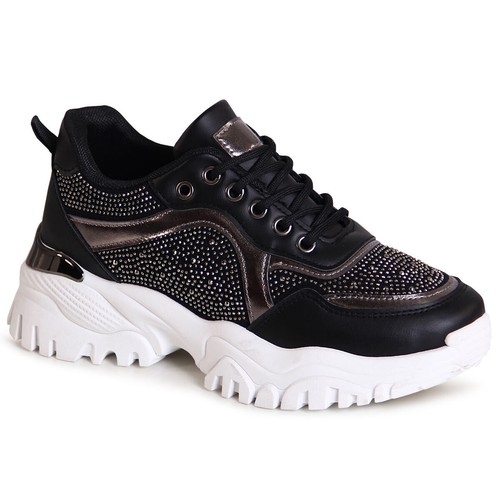 Damen plateau sneaker - damen, glitzer
