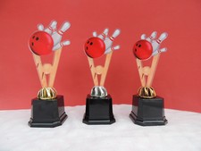 Günstig Bowling PIN Turnier Pokal Pokale Acryl 3er Serie & Gravur NEU
