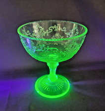 Sehr Alter Uran Glas Kelch Ø