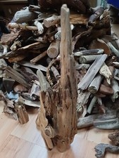 Riesig Klotz Pfahl selten steht  Unikat Skulptur Schwemmholz Treibholz 38 x11 cm