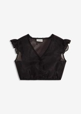 Dirndlbluse Gr. 48 Schwarz