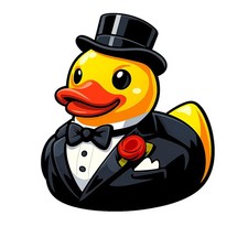 3x Sticker Rubber Duck Tuxedo