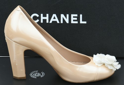 Chanel pumps camellia cream