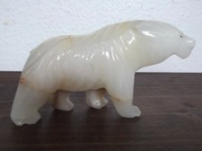 DEKORATIVE STEINFIGUR "EISBÄR"  ONYX? #8603