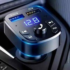 Bluetooth 5.0 FM Transmitter Auto MP3 Player QC3.0 USB Ladegerät Bass Boost LED