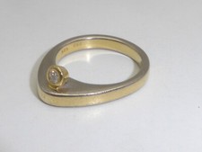 750 585 Weißgold Gelbgold 18K 14K Gold Ring 8,1 g Diamant RG 56 - 17,8 mm 7668
