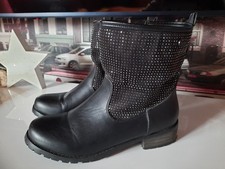 Stiefel Buffalo Schwarz Glitzer Stiefeletten Boots Damen Schuhe Gr.41