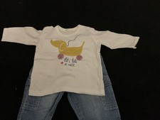 Benetton LA Shirt Gr 62/68 - Creme mit Hund