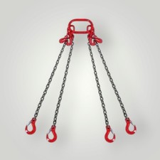 4-Strang Kettengehänge 1,5m G80 Krankette mit Haken 2993kg Forstkette