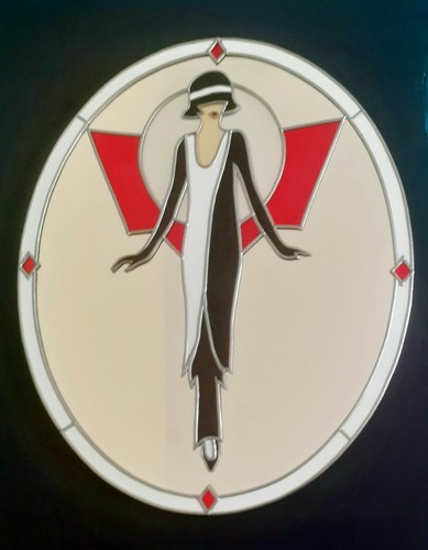 Art deco buntglas spiegel - spiegel, x