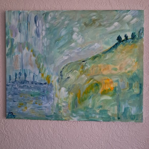 Acrylgemälde,Küstenlandschaf