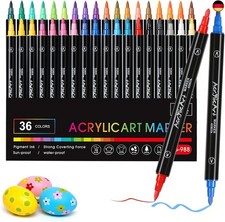 Diboniur 36 Farben Acrylstifte für Steine Wasserfest, Filzstifte Set für E