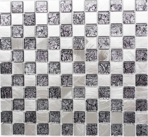 Mosaikfliese aluminium glas - mosaikfliese,