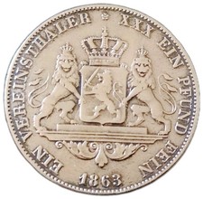 Hessen  Vereinsthaler 1863