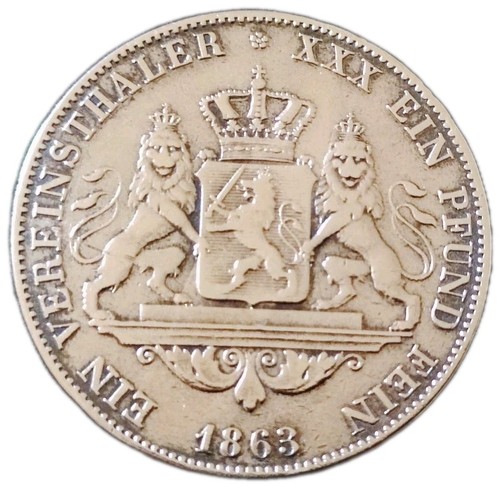Hessen vereinsthaler 1863 - hessen,