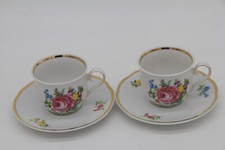 2er Set Schirnding Bavaria Porzellan Mokkatassen Espressotassen mit Untertassen