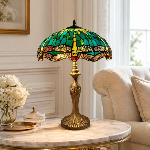 Grüne libelle tiffany stil - tiffany,