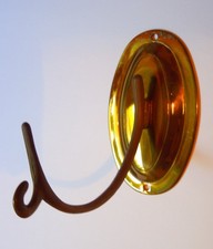 *Messing Wandhaken , Plattte 10 x 6 cm, Tiefe 13 cm, gebraucht