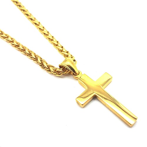 Edelstahl kreuz anhänger mit - edelstahl,