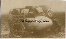 Z773 Foto Frankreich französisches Motorrad Gespann Beiwagen Telegraphen Station