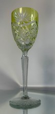 A colored crystal wine glass