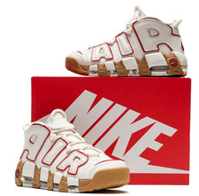 Nike Air More Uptempo Phantom Gym Red Gum Sneaker Retro Turnschuhe Schuhe Größe 8 UK