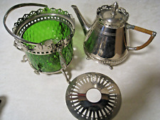 Antikes Stövchen komplett mit Teekanne + Brenner, C & vV, Art Deco 1930er Jahre.