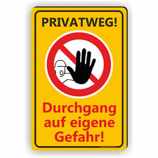 Privatweg - Durchgang auf eigene Gefahr und verboten! Schild / Aufkleber D66
