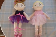 2 Stoffpuppen Ballerina Rag Doll Puppe 55 cm gross Tüll  Kleid sehr schön !